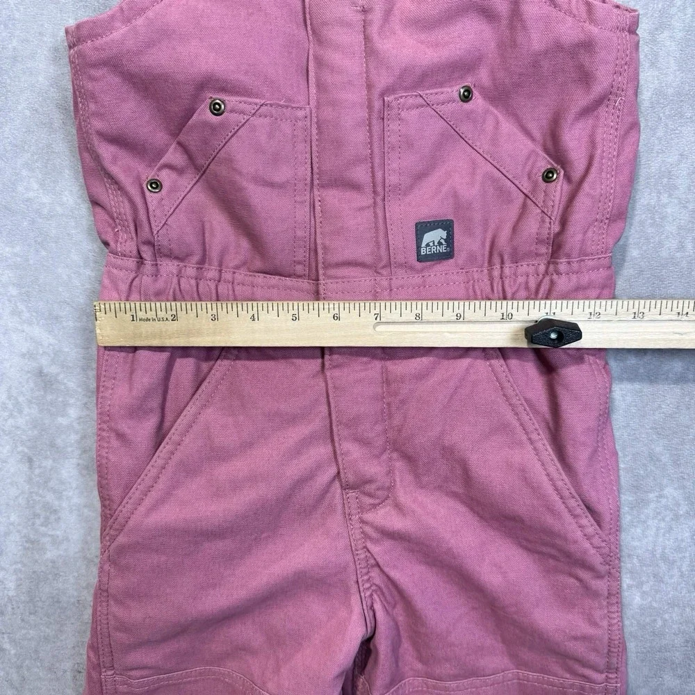 Berne Winter Bib Overalls Girls 4T Insulated Coveralls Pink Kids